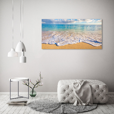 Impresión en cristal con acabado brillante horizontal Playa hawaiana