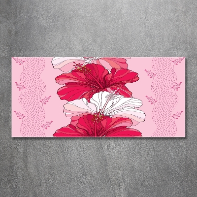 Foto en cristal de alta calidad con impresión uv horizontal flores hawaianas
