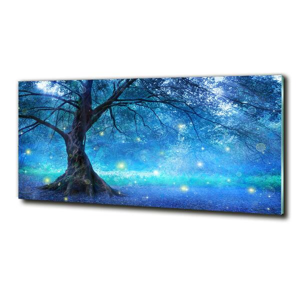Cuadro decorativo de vidrio para salón horizontal Bosque misterioso