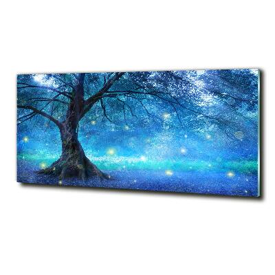 Cuadro decorativo de vidrio para salón horizontal Bosque misterioso