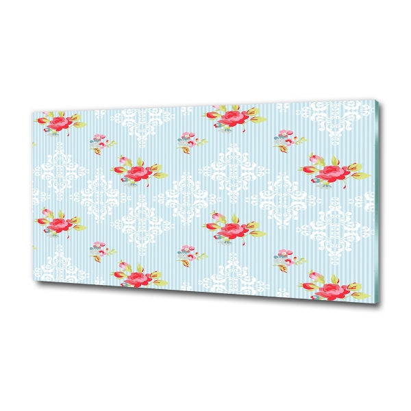 Foto obraz szklany Róże i ornamenty