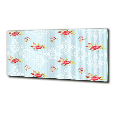 Foto obraz szklany Róże i ornamenty