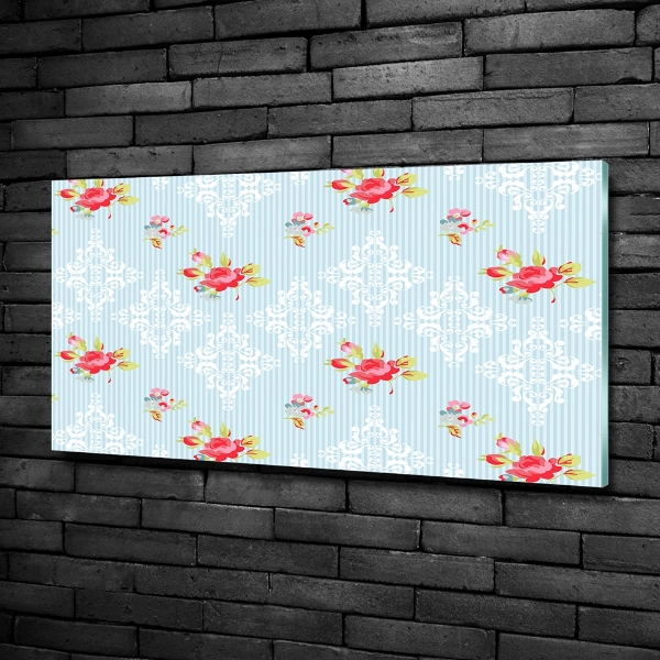 Foto en cristal de alta calidad con impresión uv horizontal Rosas y adornos