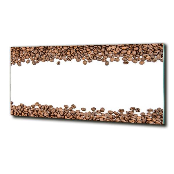 Cuadro decorativo de vidrio para salón horizontal Granos de café
