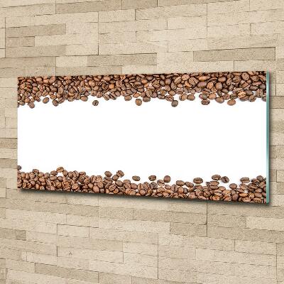 Cuadro decorativo de vidrio para salón horizontal Granos de café