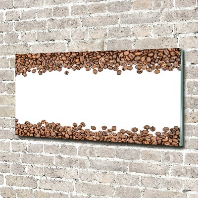 Cuadro decorativo de vidrio para salón horizontal Granos de café