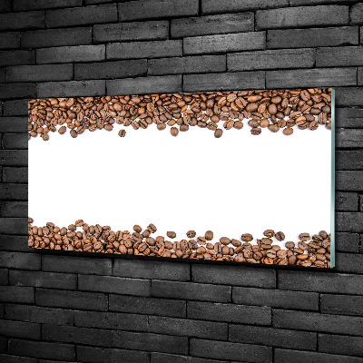 Cuadro decorativo de vidrio para salón horizontal Granos de café