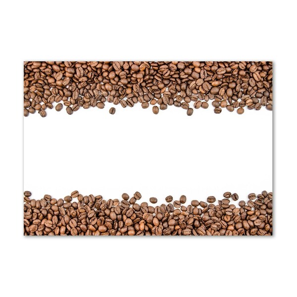 Cuadro decorativo de vidrio para salón horizontal Granos de café