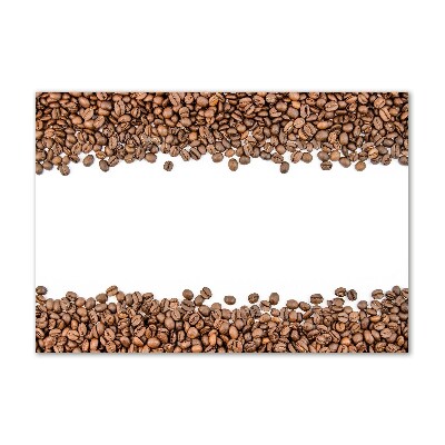 Cuadro decorativo de vidrio para salón horizontal Granos de café