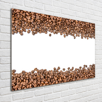 Cuadro decorativo de vidrio para salón horizontal Granos de café