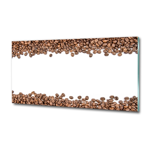 Cuadro decorativo de vidrio para salón horizontal Granos de café
