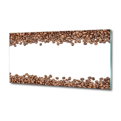 Cuadro decorativo de vidrio para salón horizontal Granos de café