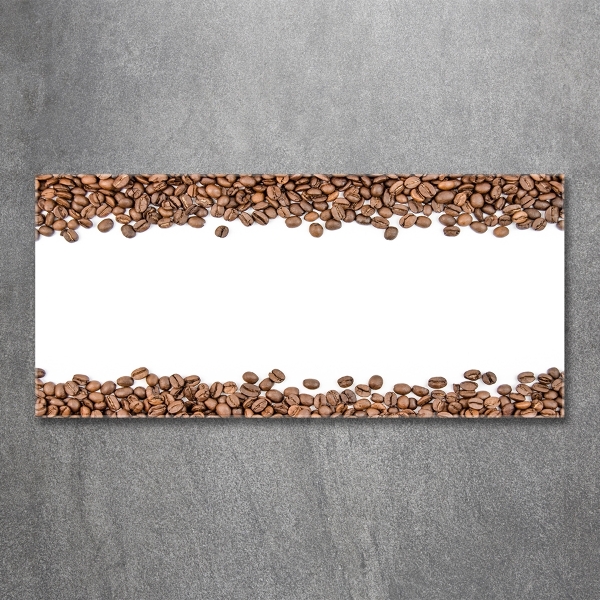 Cuadro decorativo de vidrio para salón horizontal Granos de café