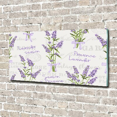 Cuadro de cristal templado moderno horizontal Lavanda