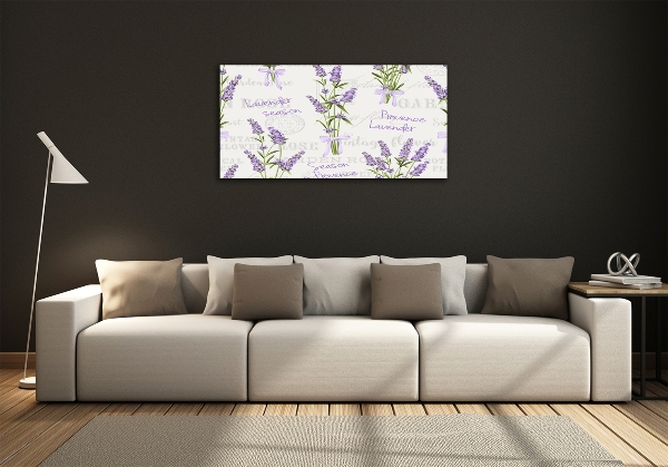 Cuadro de cristal templado moderno horizontal Lavanda
