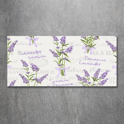 Cuadro de cristal templado moderno horizontal Lavanda