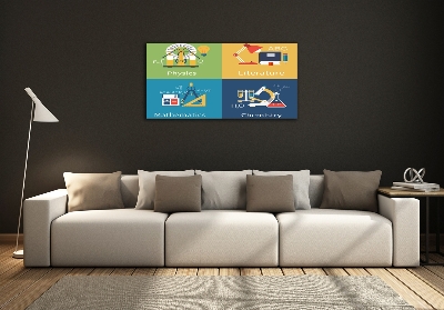 Impresión en cristal con acabado brillante horizontal Asignaturas escolares