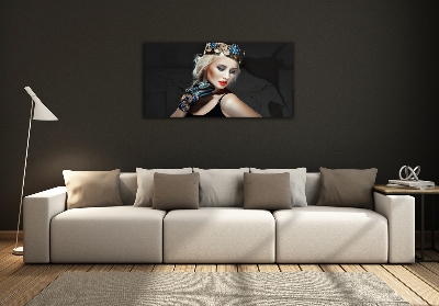 Foto en cristal de alta calidad con impresión uv horizontal Mujer con corona