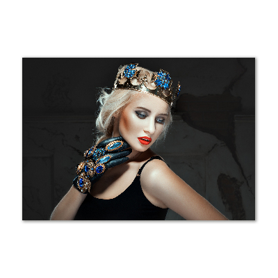 Foto en cristal de alta calidad con impresión uv horizontal Mujer con corona