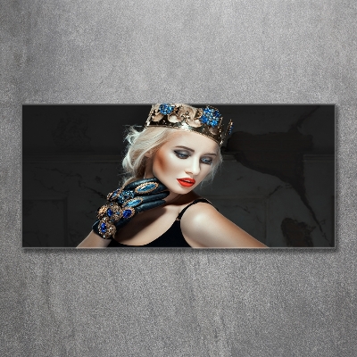 Foto obraz szklany Kobieta w koronie