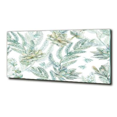 Foto en cristal de alta calidad con impresión uv horizontal Flores y hojas