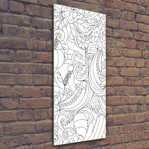 Fotocuadro de cristal elegante para hogar vertical Fondo de zentangle