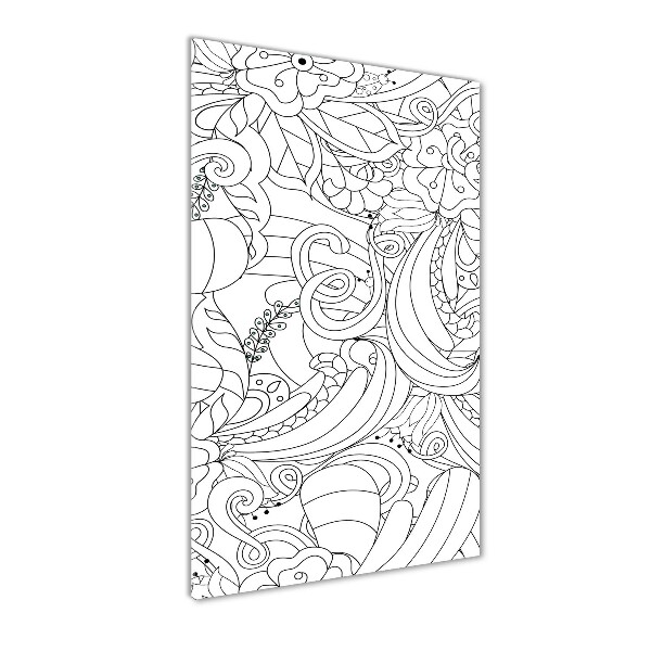 Fotocuadro de cristal elegante para hogar vertical Fondo de zentangle