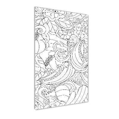 Fotocuadro de cristal elegante para hogar vertical Fondo de zentangle