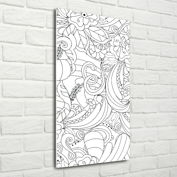 Fotocuadro de cristal elegante para hogar vertical Fondo de zentangle
