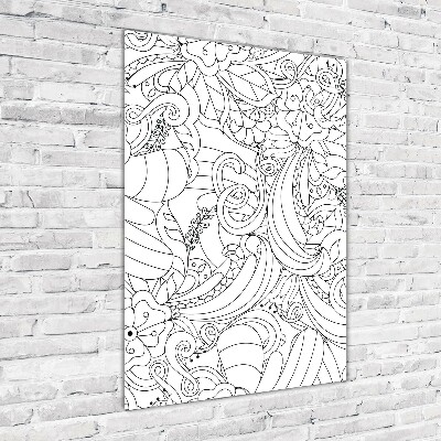 Fotocuadro de cristal elegante para hogar vertical Fondo de zentangle
