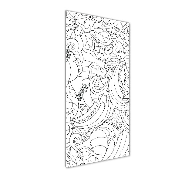 Fotocuadro de cristal elegante para hogar vertical Fondo de zentangle