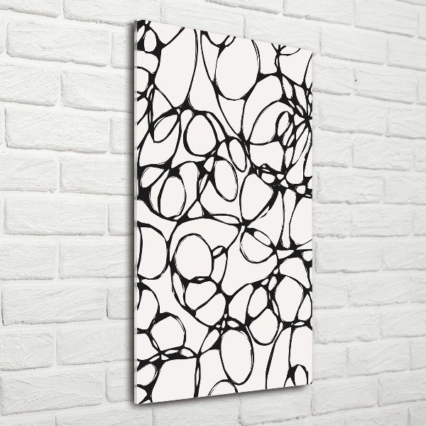 Fotocuadro de cristal elegante para hogar vertical Círculos caóticos