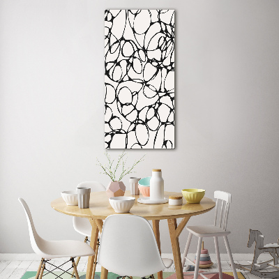 Fotocuadro de cristal elegante para hogar vertical Círculos caóticos