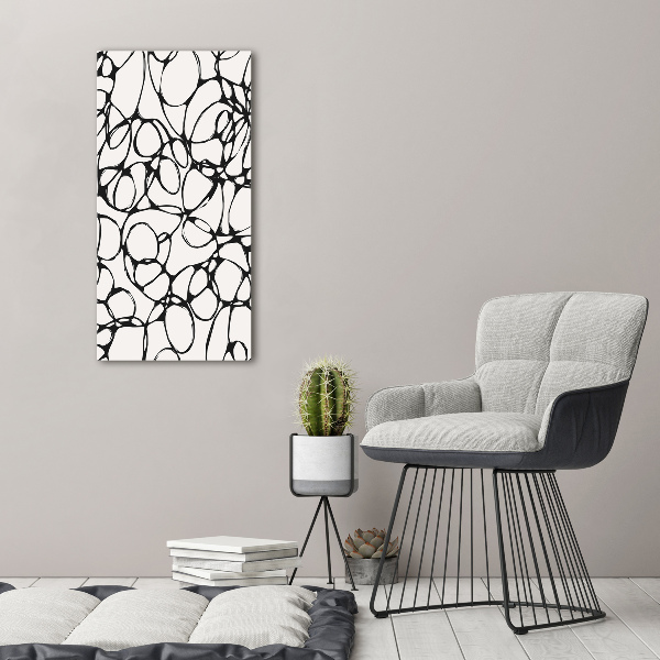 Fotocuadro de cristal elegante para hogar vertical Círculos caóticos