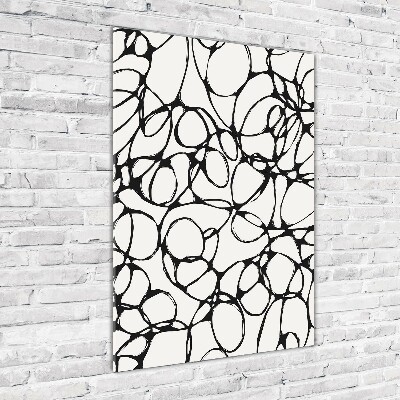 Fotocuadro de cristal elegante para hogar vertical Círculos caóticos