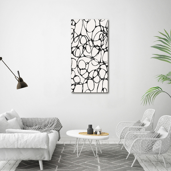 Fotocuadro de cristal elegante para hogar vertical Círculos caóticos