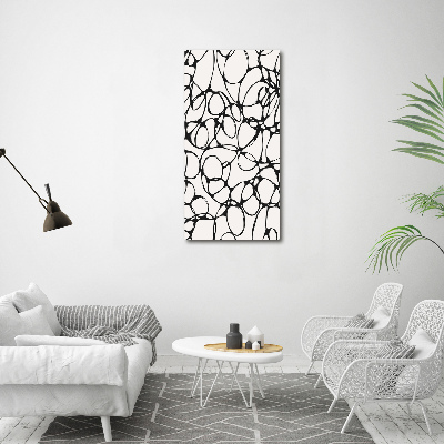 Fotocuadro de cristal elegante para hogar vertical Círculos caóticos