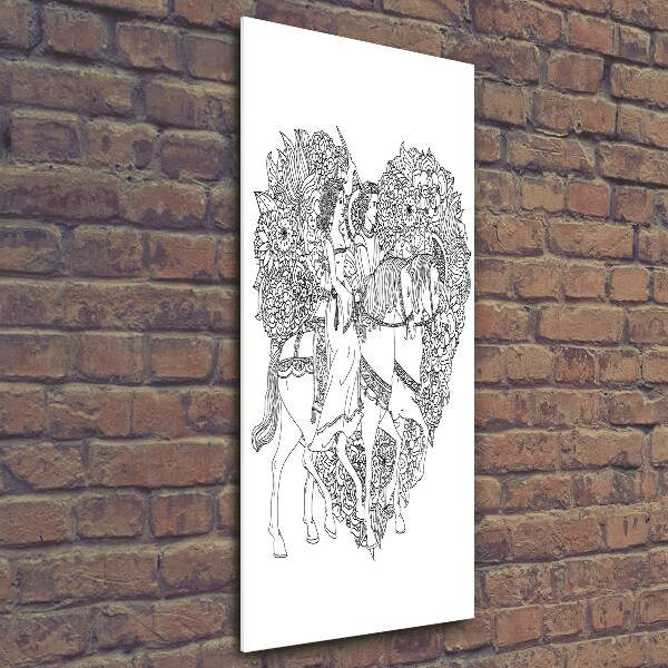 Fotocuadro de cristal elegante para hogar vertical Mujer y hombre