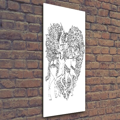 Fotocuadro de cristal elegante para hogar vertical Mujer y hombre