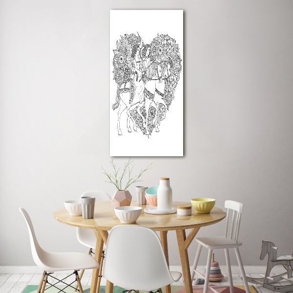 Fotocuadro de cristal elegante para hogar vertical Mujer y hombre