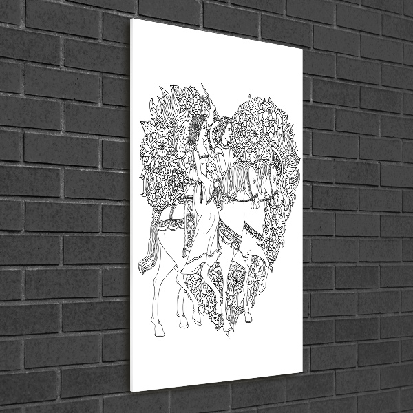 Fotocuadro de cristal elegante para hogar vertical Mujer y hombre