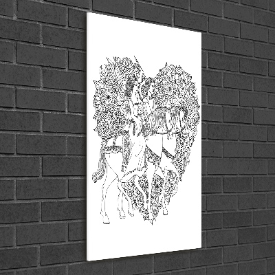 Fotocuadro de cristal elegante para hogar vertical Mujer y hombre