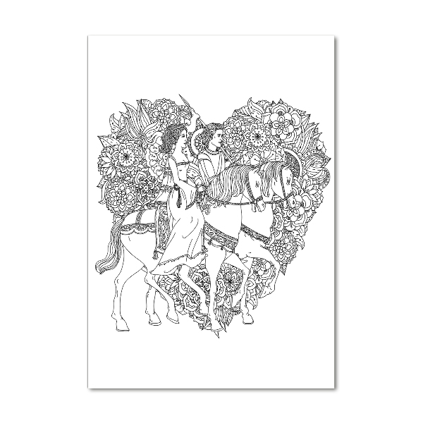 Fotocuadro de cristal elegante para hogar vertical Mujer y hombre