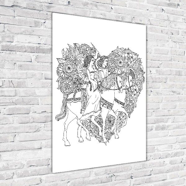 Fotocuadro de cristal elegante para hogar vertical Mujer y hombre