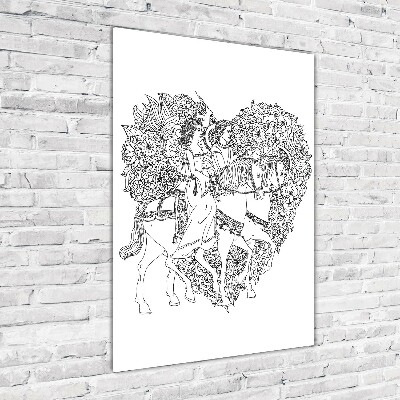 Fotocuadro de cristal elegante para hogar vertical Mujer y hombre