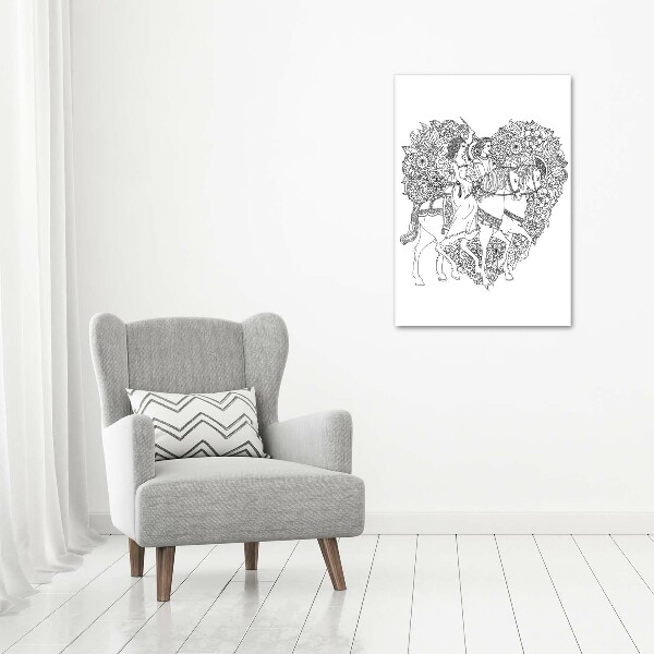 Fotocuadro de cristal elegante para hogar vertical Mujer y hombre