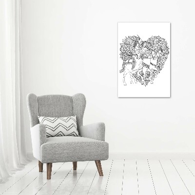 Fotocuadro de cristal elegante para hogar vertical Mujer y hombre