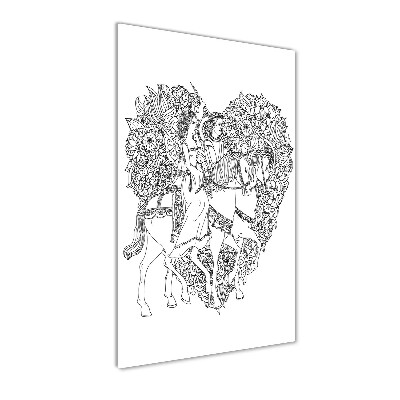 Fotocuadro de cristal elegante para hogar vertical Mujer y hombre