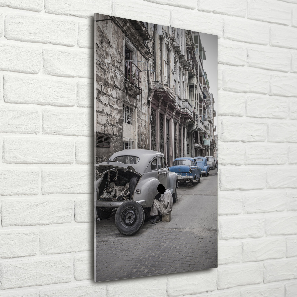 Fotocuadro de cristal elegante para hogar vertical la Habana