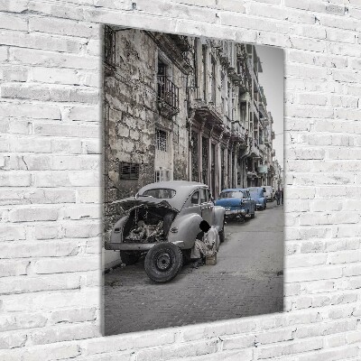 Fotocuadro de cristal elegante para hogar vertical la Habana